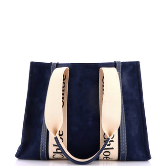 Chloe Woody Tote Suede with Canvas Medium