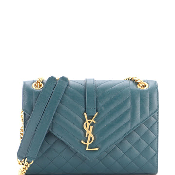 Saint Laurent Classic Monogram Envelope Satchel Mixed Matelasse Leather Medium