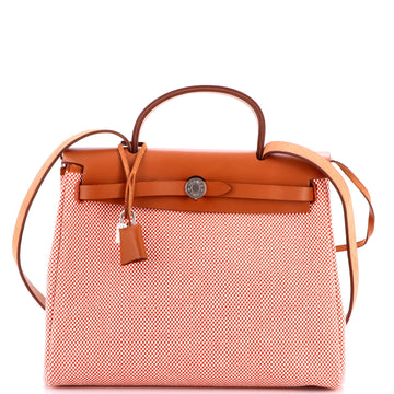 Hermes Herbag Zip Criss Viking Toile and Leather 31