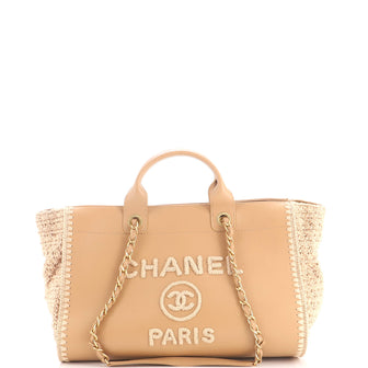 Chanel Deauville Tote Calfskin with Crochet Medium