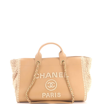 Chanel Deauville Tote Calfskin with Crochet Medium