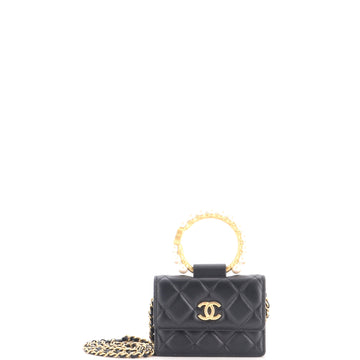 Chanel Pearl Crown Clutch with Chain Quilted Lambskin