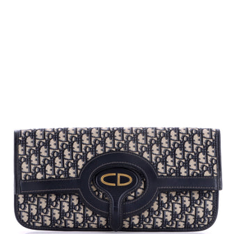 Christian Dior Fold Over Clutch Oblique Canvas