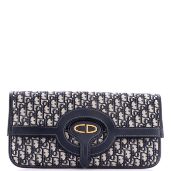 Christian Dior Fold Over Clutch Oblique Canvas