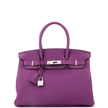 Hermes Birkin Handbag Purple Togo with Palladium Hardware 30