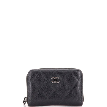 Chanel CC Zip Coin Purse Quilted Caviar Small