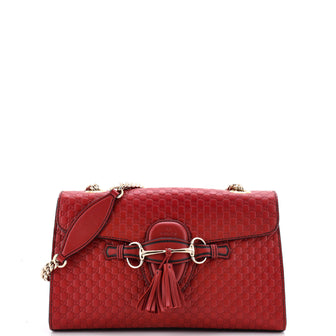 Gucci Emily Chain Flap Bag Microguccissima Leather Medium