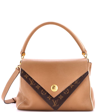 Louis Vuitton Double V Handbag Calfskin with Monogram Canvas