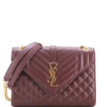 Saint Laurent Classic Monogram Envelope Satchel Mixed Matelasse Leather Medium
