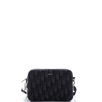 Christian Dior Double Zip Crossbody Pouch Oblique Canvas
