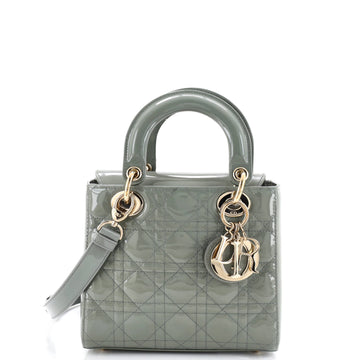 Christian Dior Lady Dior Bag Cannage Quilt Patent Small