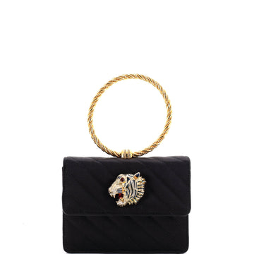 Gucci Rajah Broadway Top Handle Evening Bag Quilted Satin