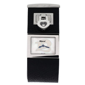 Chopard Happy Twelve Quartz Watch Satinless Steel and Leather with Diamond 26