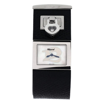 Chopard Happy Twelve Quartz Watch Satinless Steel and Leather with Diamond 26