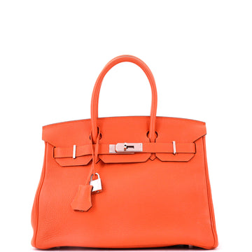 Hermes Birkin Handbag Feu Togo with Palladium Hardware 30