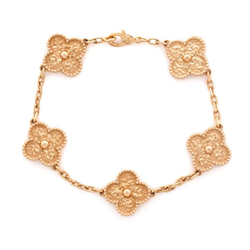 Van Cleef & Arpels Vintage Alhambra 5 Motifs Bracelet 18K Rose Gold