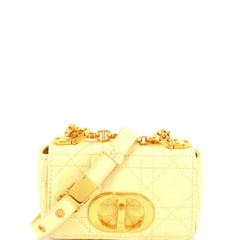 Christian Dior Caro Bag Cannage Quilt Calfskin Micro