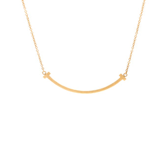 Tiffany & Co. T Smile Pendant Necklace 18K Yellow Gold Small