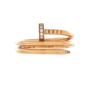 Cartier Juste un Clou Double Ring 18K Rose Gold and Diamonds Small