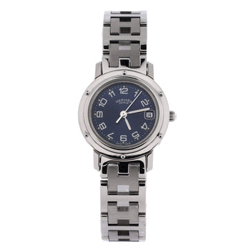 Hermes Clipper Quartz Watch Stainless Steel 24