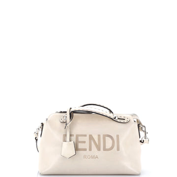 Fendi Logo By The Way Satchel Embossed Leather Medium