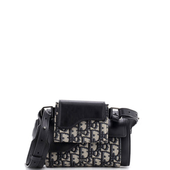 Christian Dior Elite Shoulder Pouch Oblique Canvas and Calfskin