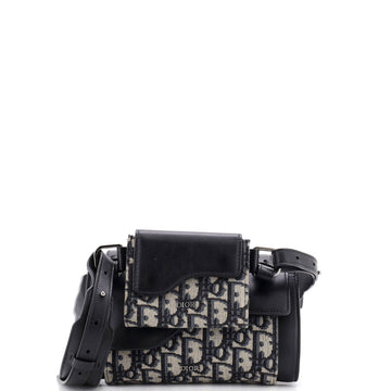 Christian Dior Elite Shoulder Pouch Oblique Canvas and Calfskin