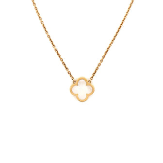 Van Cleef & Arpels Pure Alhambra Pendant Necklace 18K Yellow Gold and Mother of Pearl