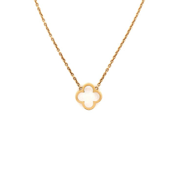 Van Cleef & Arpels Pure Alhambra Pendant Necklace 18K Yellow Gold and Mother of Pearl