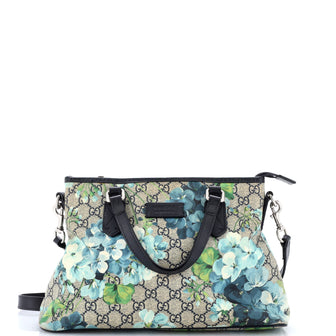 Gucci Convertible Zip Tote Blooms Print GG Coated Canvas Medium