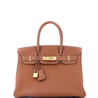 Hermes Birkin Handbag Gold Togo with Gold Hardware 30