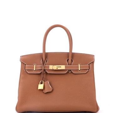 Hermes Birkin Handbag Gold Togo with Gold Hardware 30