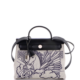 Hermes Herbag Zip Pegase Pop Toile and Leather 31