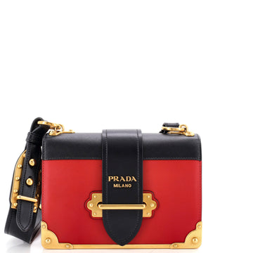 Prada Cahier Crossbody Bag Leather and Saffiano Leather Small