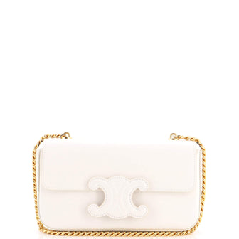 Celine Triomphe Chain Shoulder Bag Leather Small