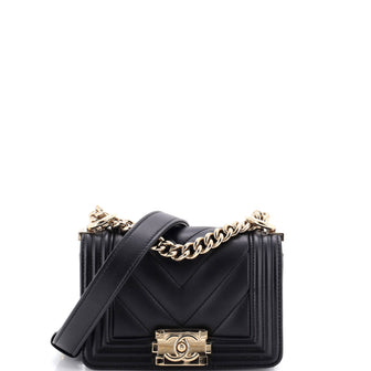 Chanel Boy Flap Bag Chevron Lambskin Mini