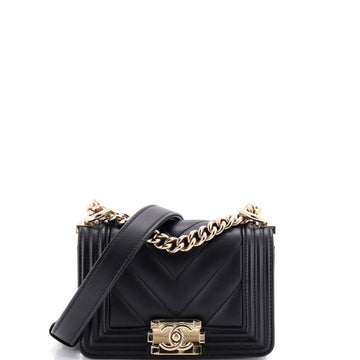 Chanel Boy Flap Bag Chevron Lambskin Mini