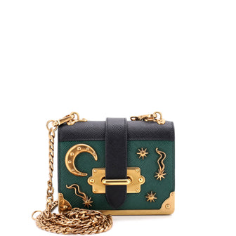 Prada Cahier Crossbody Bag Embellished Leather Micro