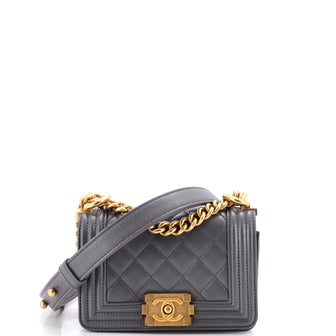 Chanel Boy Flap Bag Quilted Caviar Mini