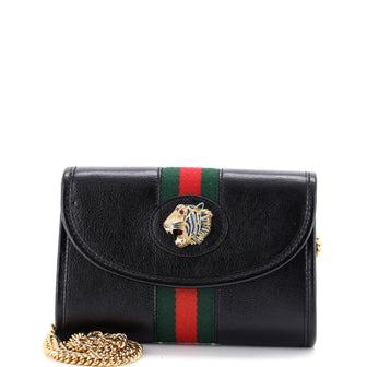 Gucci Rajah Web Chain Shoulder Bag Leather Mini