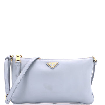 Prada Flat Zip Crossbody Bag Vitello Daino Mini