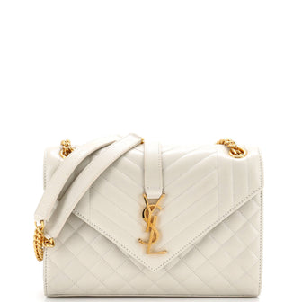 Saint Laurent Classic Monogram Envelope Satchel Mixed Matelasse Leather Medium