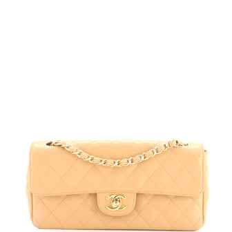Chanel Classic Single Flap Bag Quilted Lambskin East West