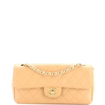 Chanel Classic Single Flap Bag Quilted Lambskin East West