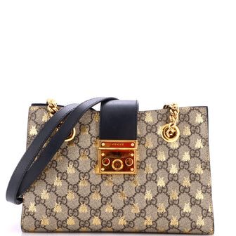 Gucci Padlock Chain Tote Printed GG Coated Canvas Small