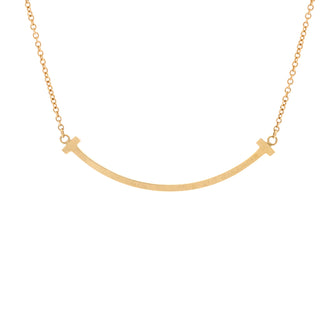 Tiffany & Co. T Smile Pendant Necklace 18K Yellow Gold Small