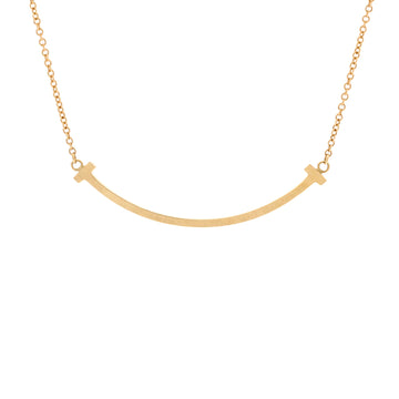 Tiffany & Co. T Smile Pendant Necklace 18K Yellow Gold Small