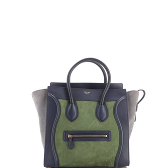 Celine Tricolor Luggage Bag Suede Mini
