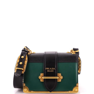 Prada Cahier Crossbody Bag Leather and Saffiano Leather Small