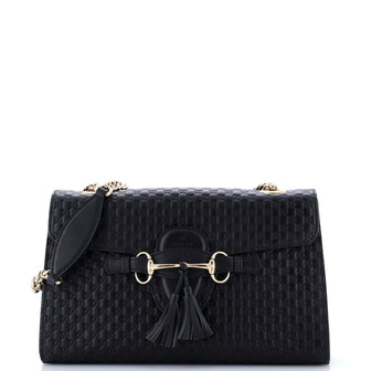 Gucci Emily Chain Flap Bag Microguccissima Leather Medium